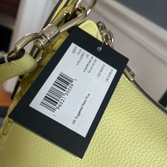 Kate Spade Knott Whipstitch Crossbody Satchel-Suns Out Yellow - Picture 4 of 10